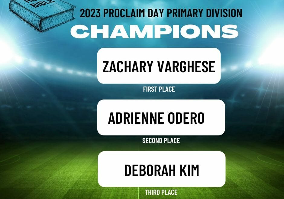 Proclaim Day Champions. Primary